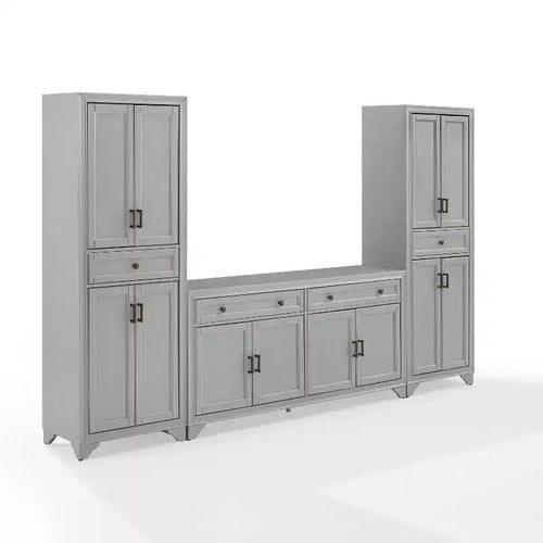 Ensemble buffet et garde-manger 3 pièces Tara aspect vieilli - Crosley