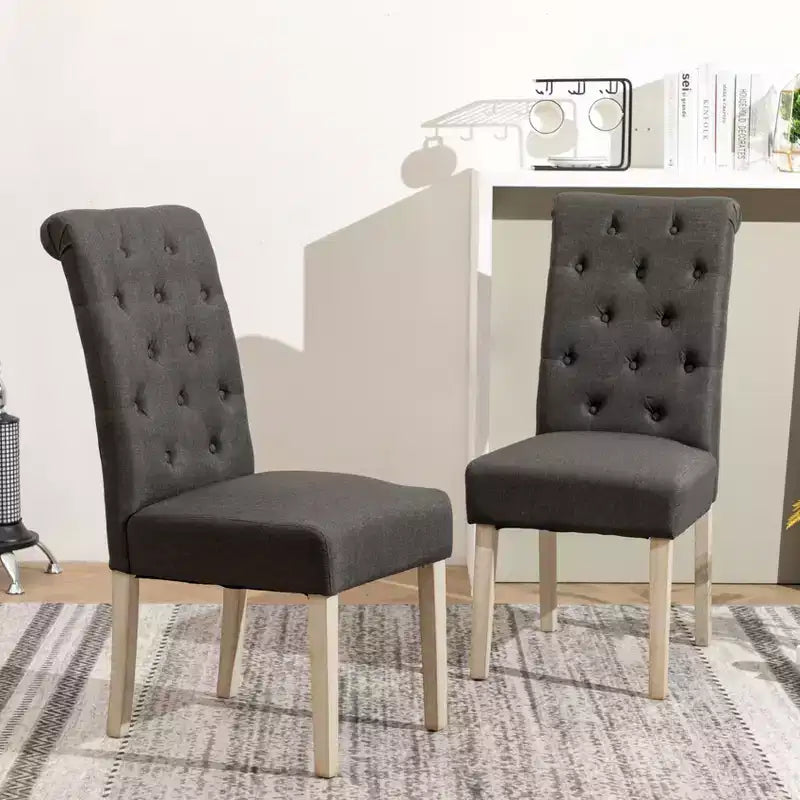 Ensemble de salle à manger 5 pièces Banff de Roundhill Furniture, table ronde à pieds croisés avec 4 chaises capitonnées