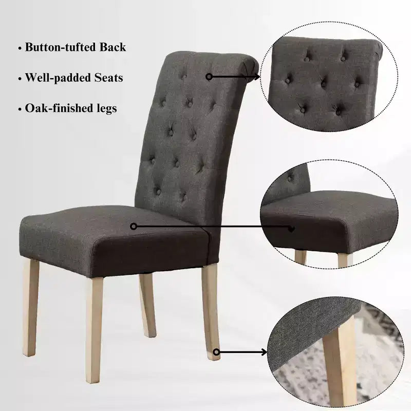 Ensemble de salle à manger 5 pièces Banff de Roundhill Furniture, table ronde à pieds croisés avec 4 chaises capitonnées