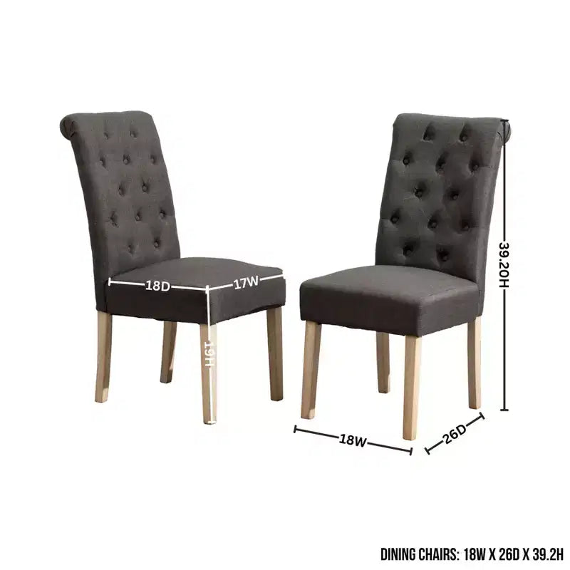Ensemble de salle à manger 5 pièces Banff de Roundhill Furniture, table ronde à pieds croisés avec 4 chaises capitonnées