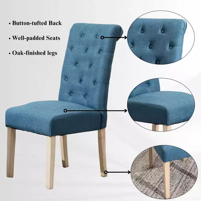 Ensemble de salle à manger 5 pièces Banff de Roundhill Furniture, table ronde à pieds croisés avec 4 chaises capitonnées