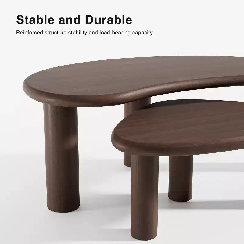 PexFix Table basse en bois massif de noyer Table d'appoint de canapé Ensemble