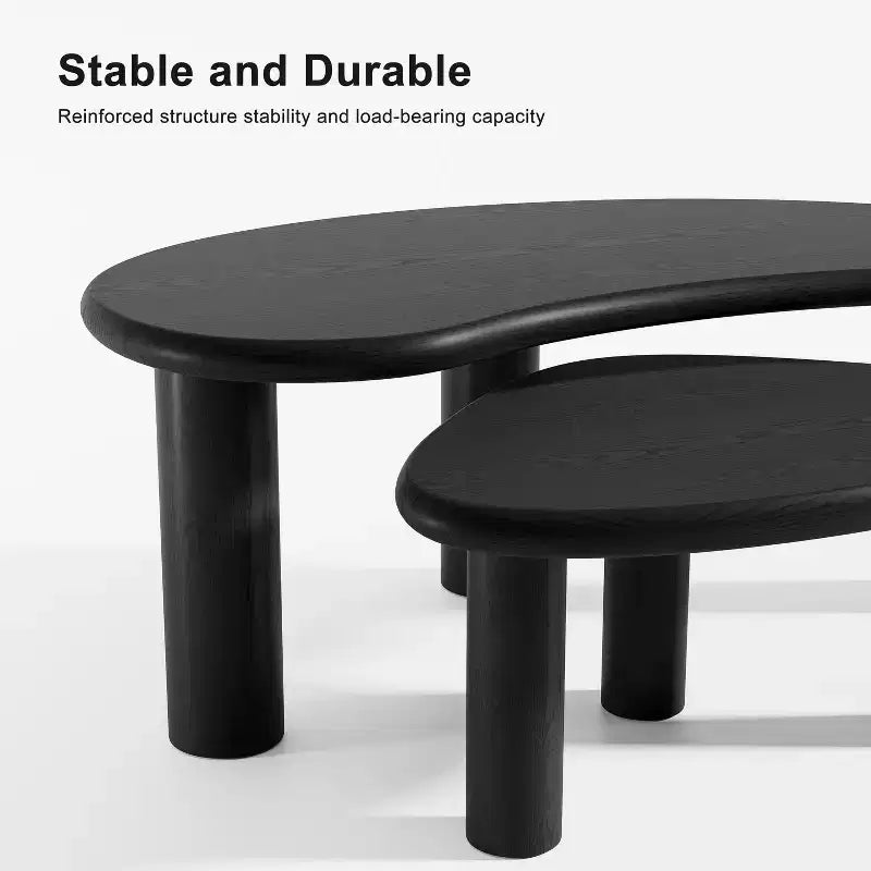 PexFix Table basse en bois massif de noyer Table d'appoint de canapé Ensemble