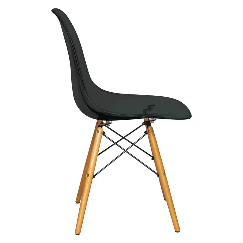LeisureMod Dover Ensemble repas 3 pièces – Table de bistrot ronde en MDF noir avec 2 chaises en plastique, cuisine moderne, salle à manger, petits espaces, cafés