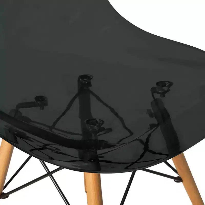 LeisureMod Dover Ensemble repas 3 pièces – Table de bistrot ronde en MDF noir avec 2 chaises en plastique, cuisine moderne, salle à manger, petits espaces, cafés
