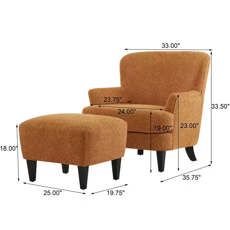 Ensemble fauteuil club et pouf Christopher Knight Home Gerald en bouclé contemporain
