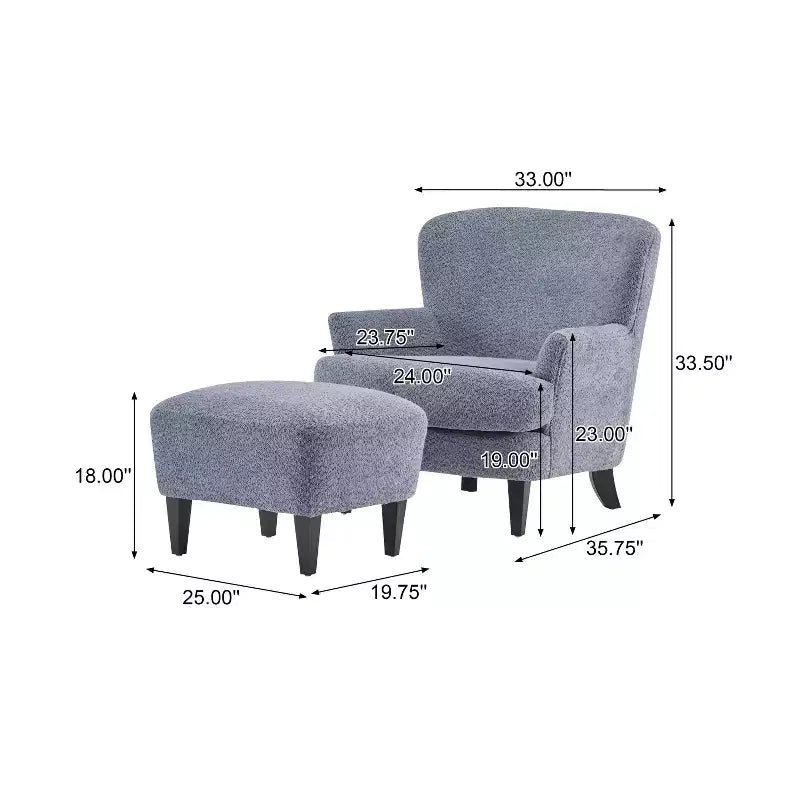 Ensemble fauteuil club et pouf Christopher Knight Home Gerald en bouclé contemporain