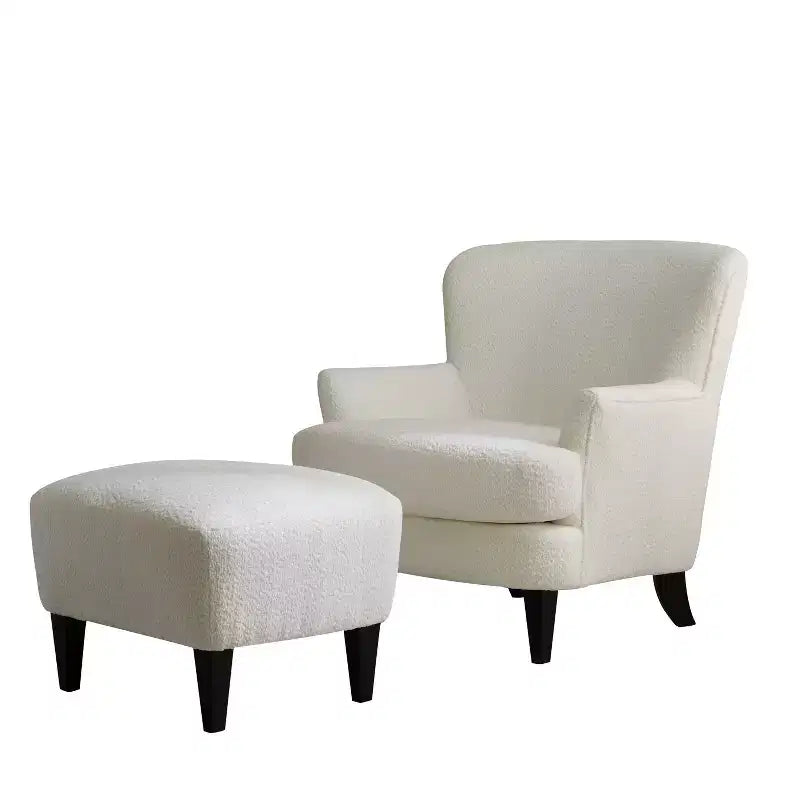 Ensemble fauteuil club et pouf Christopher Knight Home Gerald en bouclé contemporain