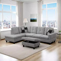 Experience Unmatched Comfort with Our Elegant Gray Fabric L-Shaped Sectional Sofa
