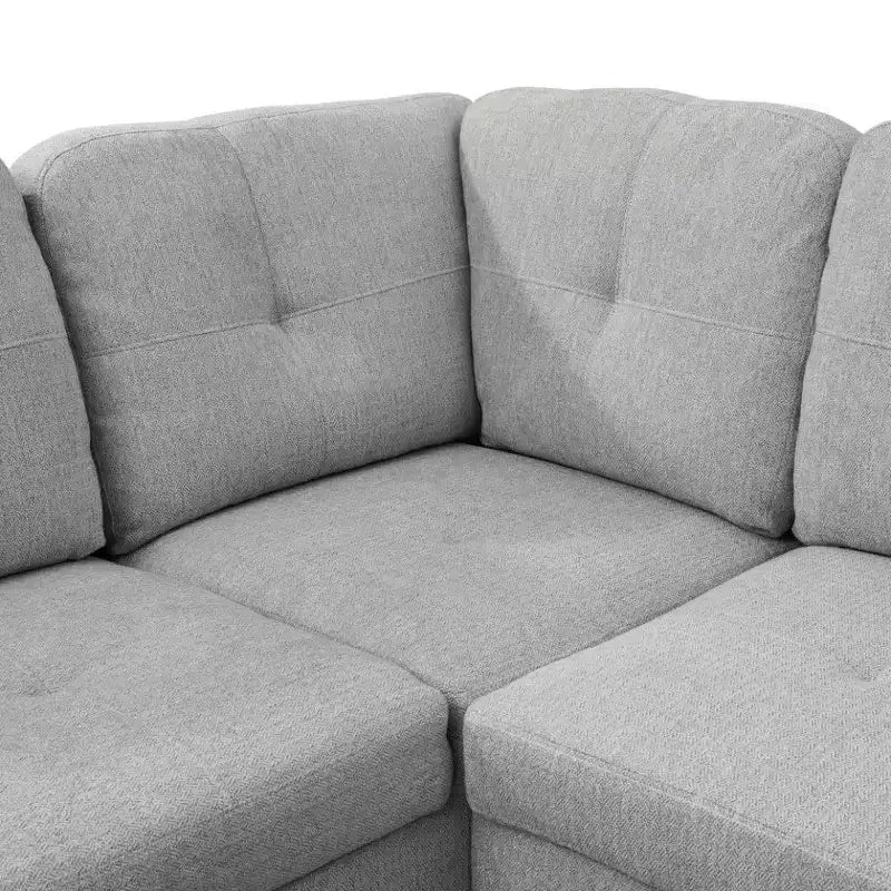 Découvrez un Confort Inégalé avec notre Élégant Canapé d'Angle en Tissu Gris