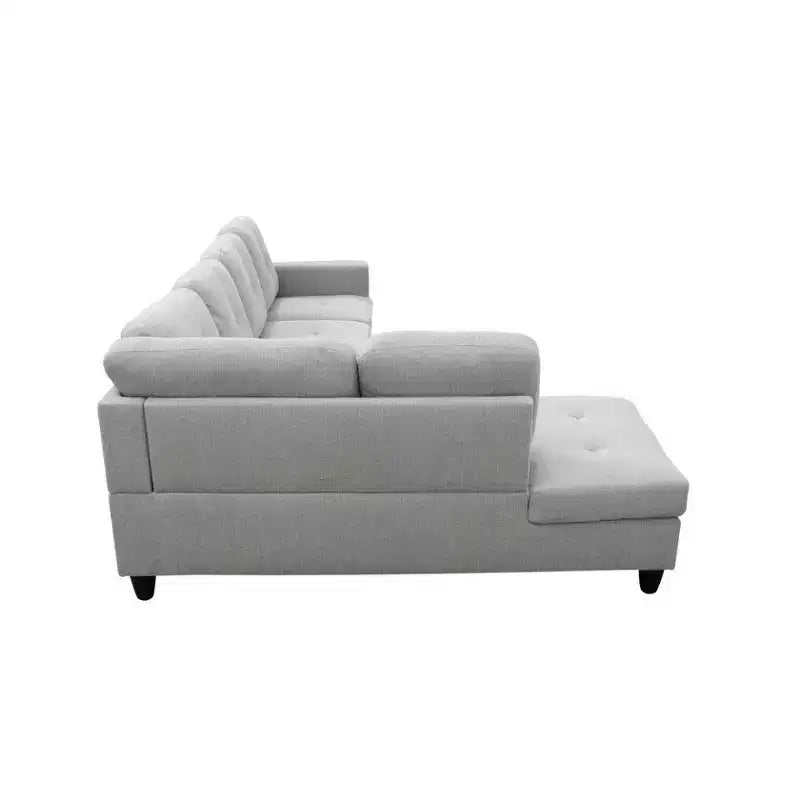 Découvrez un Confort Inégalé avec notre Élégant Canapé d'Angle en Tissu Gris