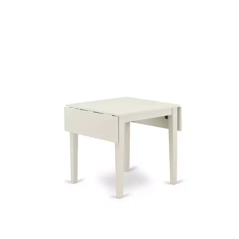 Ensemble de 5 pièces HomeStock : table de salle à manger en lin blanc et chaises bleu bébé