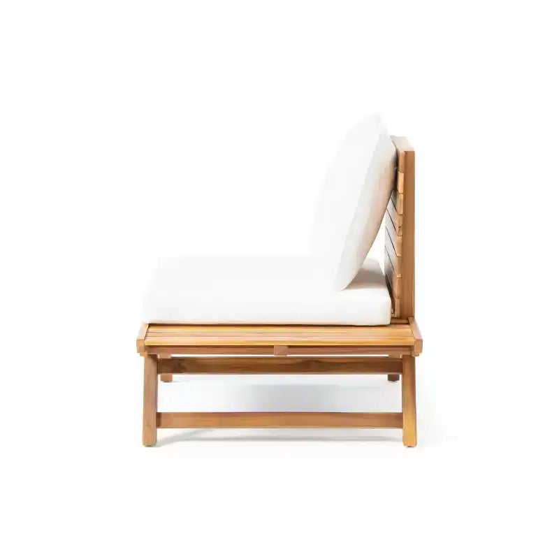 Salon de jardin 4 places Christopher Knight Home Sedona en bois d'acacia avec table d'appoint et coussins