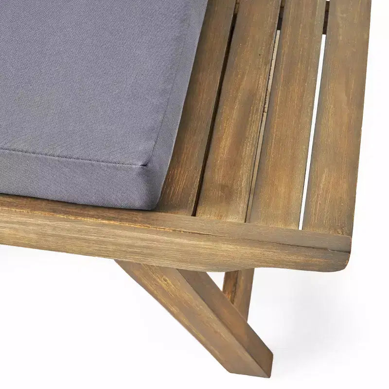 Salon de jardin 4 places Christopher Knight Home Sedona en bois d'acacia avec table d'appoint et coussins