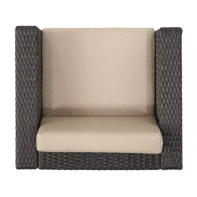 Christopher Knight Home Puerta, salon de jardin 4 places en osier avec 2 tables en C