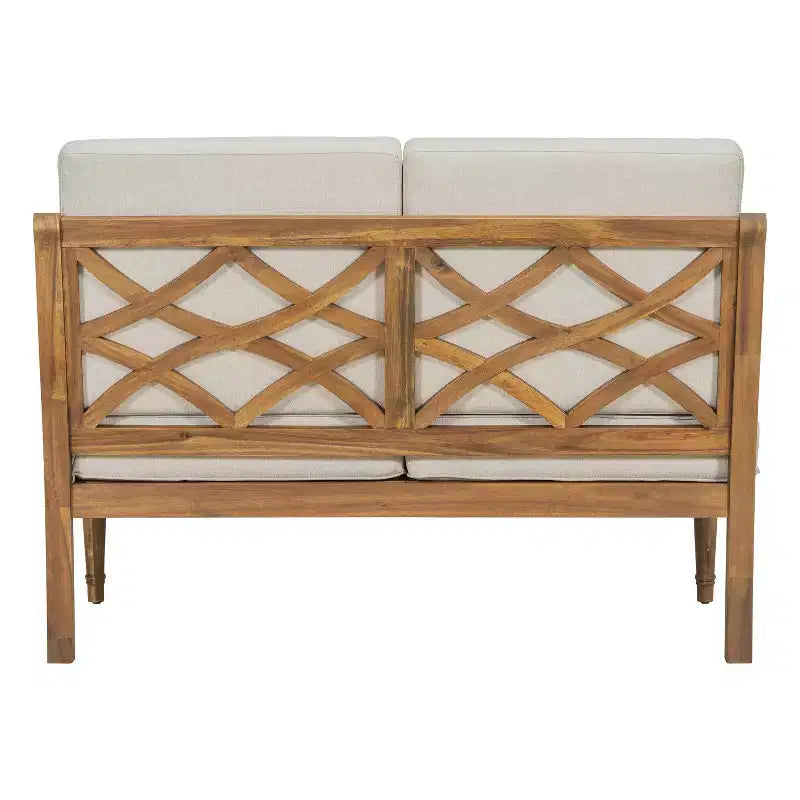 Christopher Knight Home Pendry Ensemble de conversation d'extérieur 2 pièces en bois d'acacia avec coussins résistants à l'eau