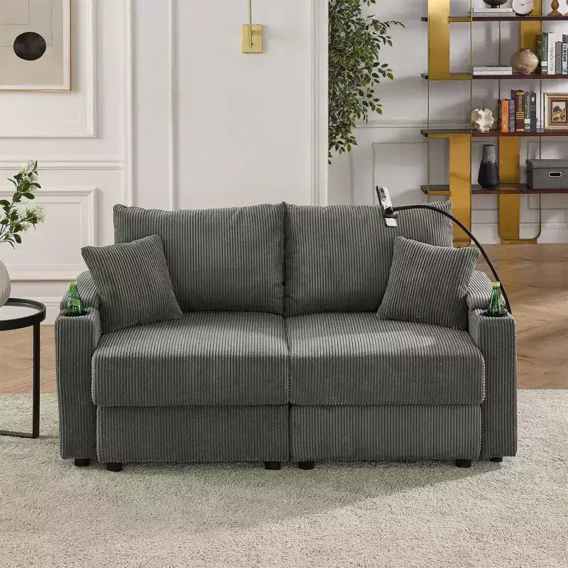 Okak Canapé-lit Moderne Pliable et Extensible 54.33 Canapé-lit Convertible Futon avec 3 longueurs et Dossier Ajustable pour Salon
