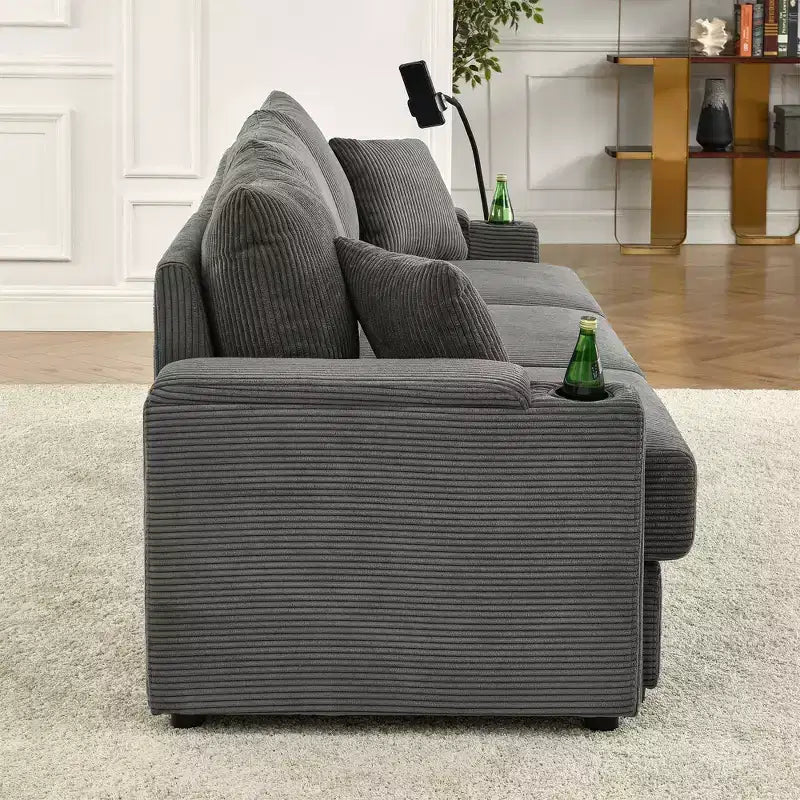 Okak Canapé-lit Moderne Pliable et Extensible 54.33 Canapé-lit Convertible Futon avec 3 longueurs et Dossier Ajustable pour Salon