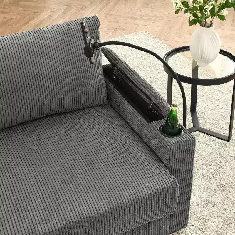 Okak Canapé-lit Moderne Pliable et Extensible 54.33 Canapé-lit Convertible Futon avec 3 longueurs et Dossier Ajustable pour Salon