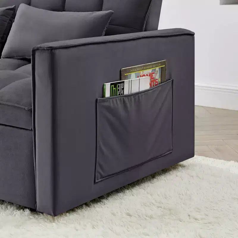 Okak Canapé-lit Moderne Pliable et Extensible 54.33 Canapé-lit Convertible Futon avec 3 longueurs et Dossier Ajustable pour Salon