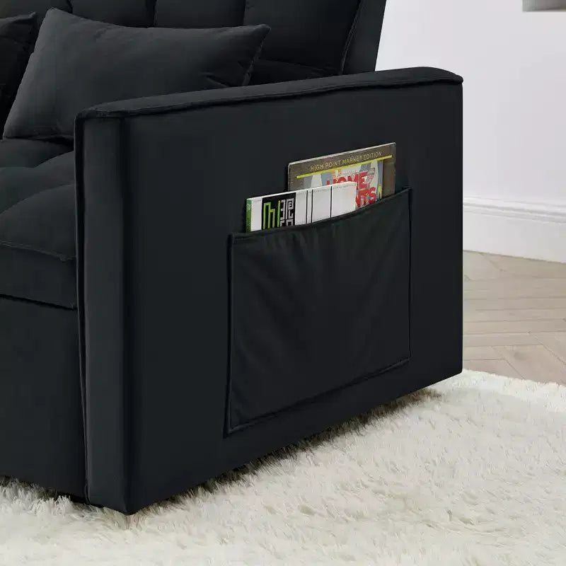 Okak Canapé-lit Moderne Pliable et Extensible 54.33 Canapé-lit Convertible Futon avec 3 longueurs et Dossier Ajustable pour Salon