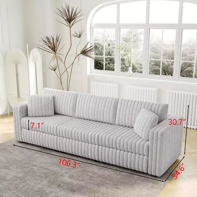 Okak Canapé-lit Moderne Pliable et Extensible 54.33 Canapé-lit Convertible Futon avec 3 longueurs et Dossier Ajustable pour Salon