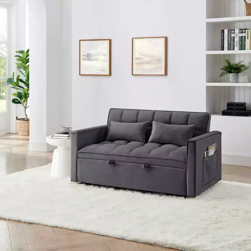 Okak Canapé-lit Moderne Pliable et Extensible 54.33 Canapé-lit Convertible Futon avec 3 longueurs et Dossier Ajustable pour Salon