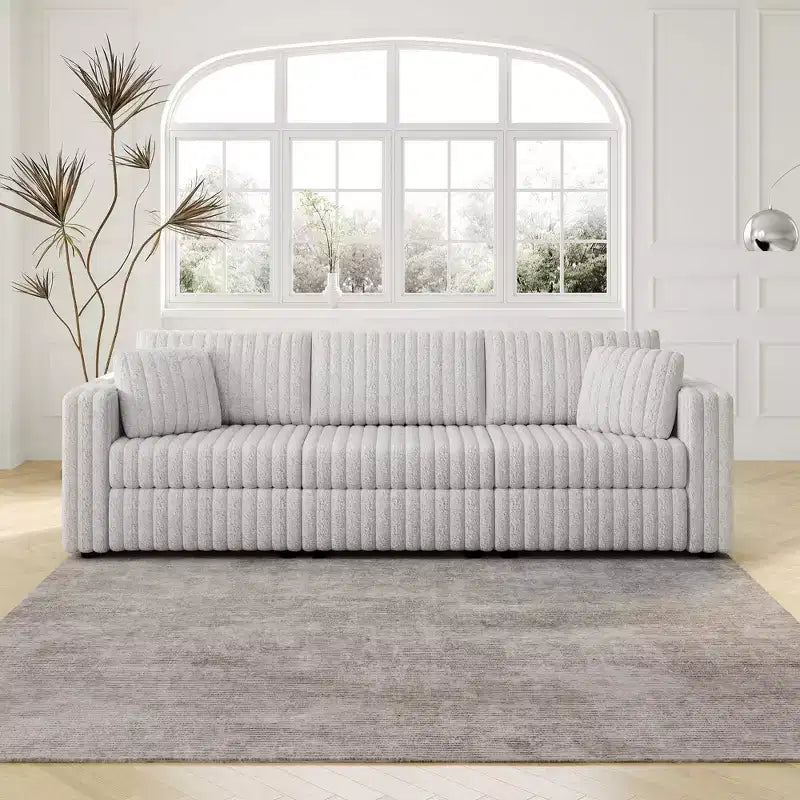 Okak Canapé-lit Moderne Pliable et Extensible 54.33 Canapé-lit Convertible Futon avec 3 longueurs et Dossier Ajustable pour Salon