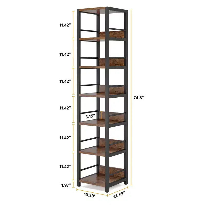 Étagère d'angle à 6 niveaux de 74,8 po (190 cm), rangement compact de 13,4 po (34 cm) pour la maison