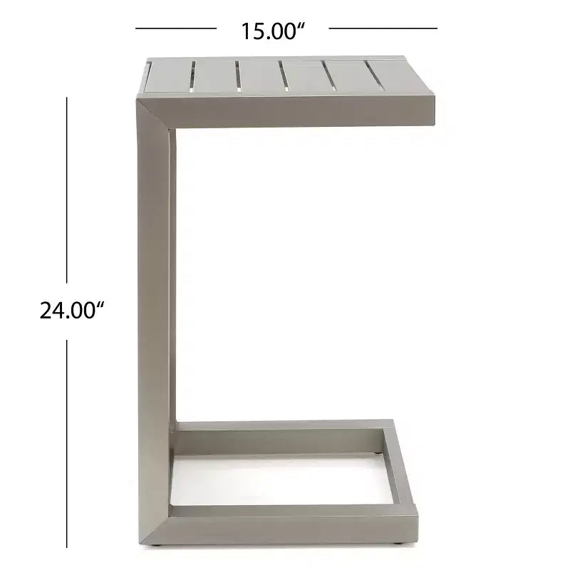 Christopher Knight Home Joanne, ensemble de 8 pièces pour patio avec fauteuils de club en rotin et tables d'appoint en aluminium en forme de C.
