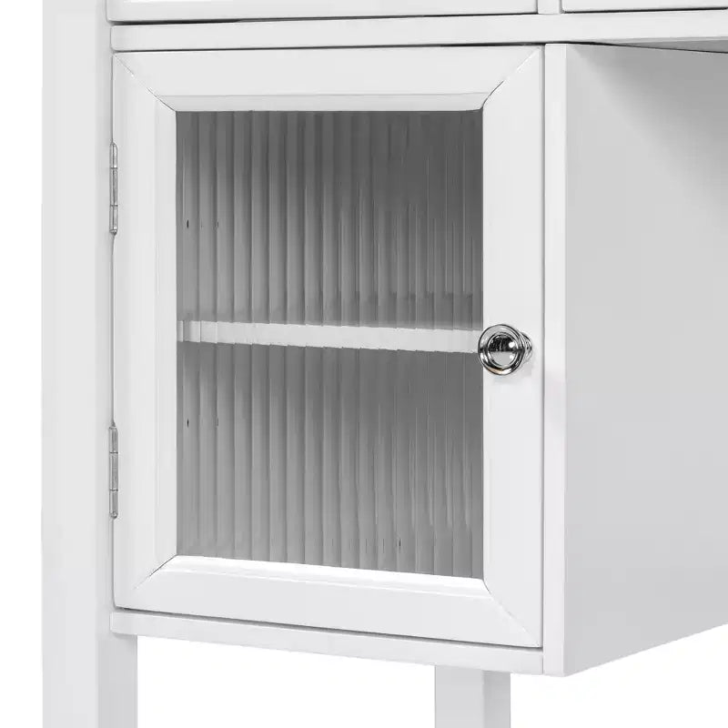 Coiffeuse avec grand miroir réglable, tabouret et tiroirs, table de maquillage blanche, table de dressing, bureau d'ordinateur multifonctionnel