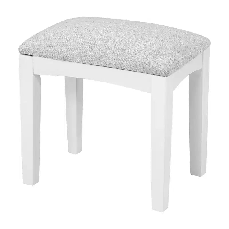 Coiffeuse avec grand miroir réglable, tabouret et tiroirs, table de maquillage blanche, table de dressing, bureau d'ordinateur multifonctionnel