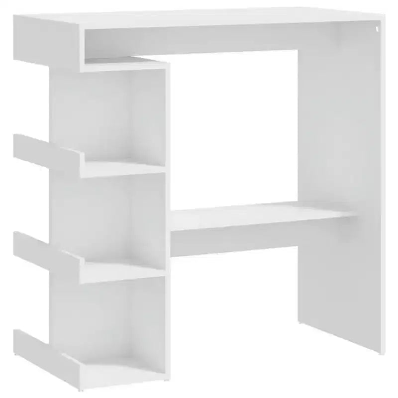 vidaXL Chic Modern Bar Table with Storage Rack - Compact 39.4x19.7x40 Engineered Wood Pub Table for Kitchen, Dining Area - White