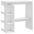 vidaXL Chic Modern Bar Table with Storage Rack - Compact 39.4x19.7x40 Engineered Wood Pub Table for Kitchen, Dining Area - White