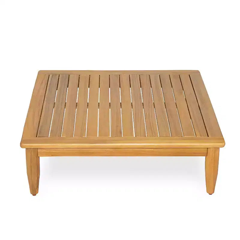 Christopher Knight Home Sacova Ensemble de sièges d'extérieur en bois d'acacia en forme de V, cadre finition teck avec coussins beiges