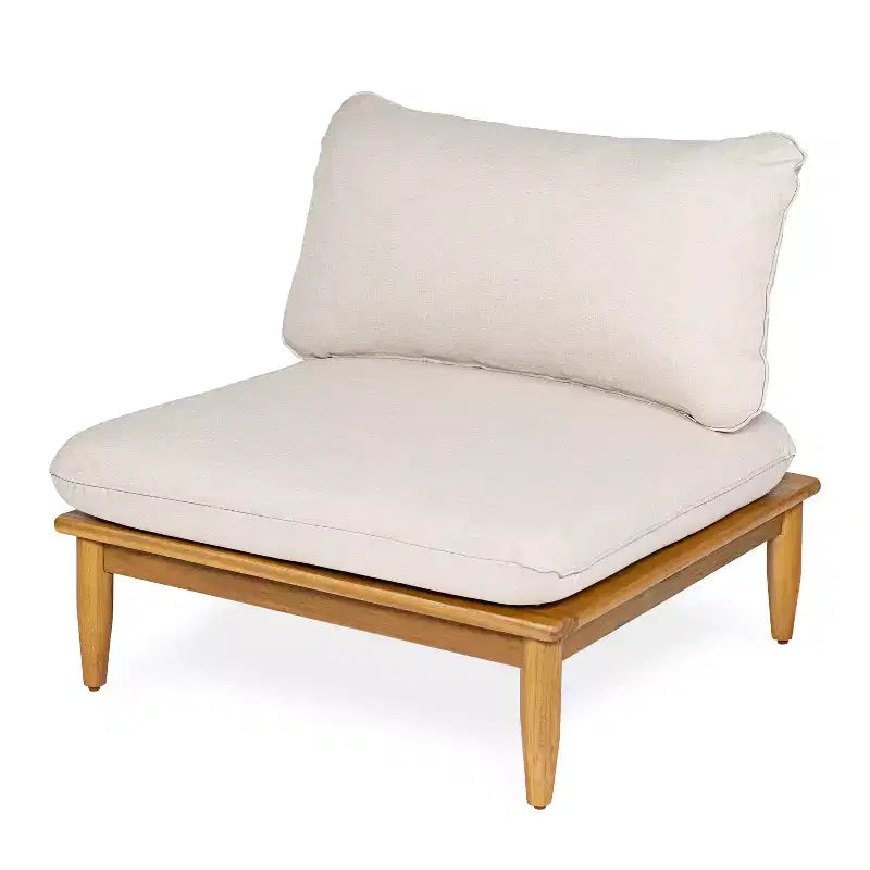 Christopher Knight Home Sacova Ensemble de sièges d'extérieur en bois d'acacia en forme de V, cadre finition teck avec coussins beiges
