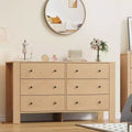 Dressers for Bedroom, Large 6 Drawer Dressers with Deep Drawers & Metal Knobs, Modern Wooden Double Chests of Drawers for Kids Bedroom, Entryway
