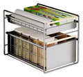 2-Tier Stainless Steel Pull-Out Cabinet Organizer w/Soft-Close Slides - Heavy Duty for Kitchen/Pantry Storage