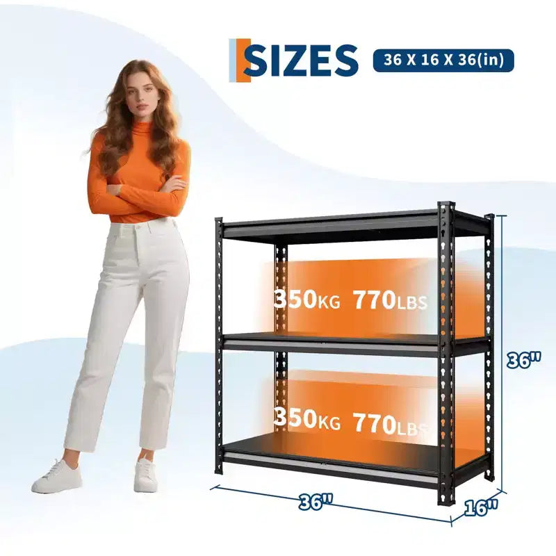 Étagère de garage, Rayonnage utilitaire en acier réglable avec étagères métalliques, Capacité totale de 1746 kg, pour garage, entrepôt