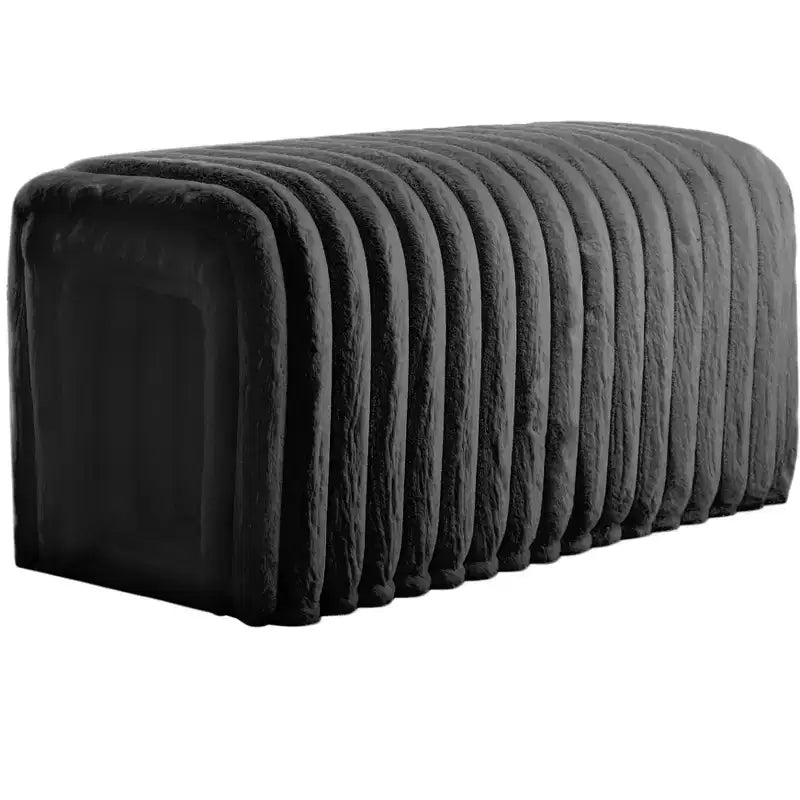 Banc de rangement ottoman pour animaux de compagnie en velours côtelé avec niche pour chat, pour le salon, l'entrée et la chambre à coucher, Noir