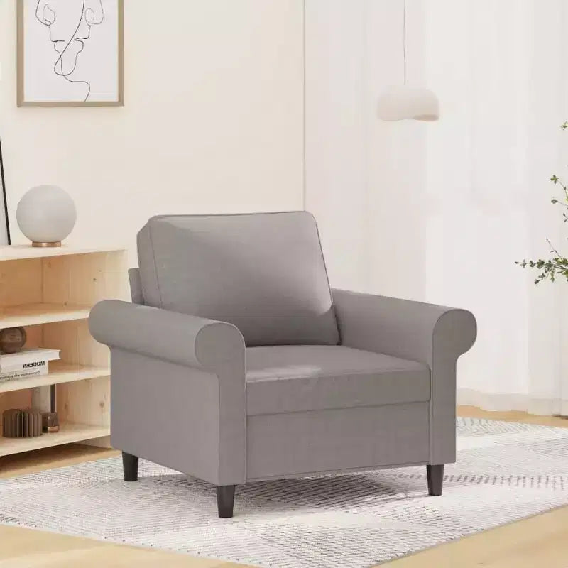 Fauteuil Sofa Gris clair Polyester (tissu), métal, contreplaqué