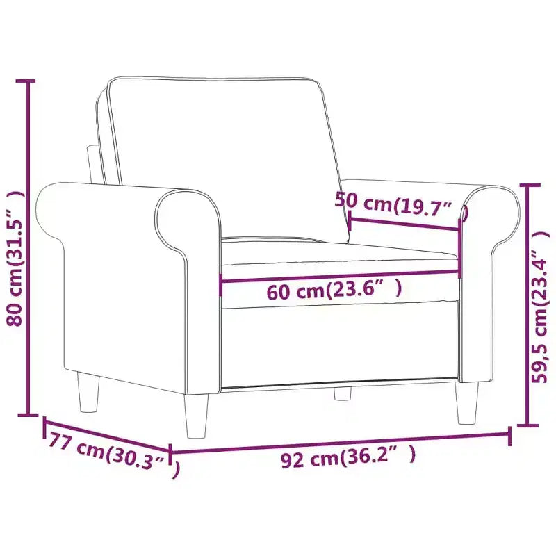 Fauteuil Sofa Gris clair Polyester (tissu), métal, contreplaqué
