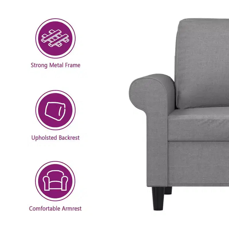 Fauteuil Sofa Gris clair Polyester (tissu), métal, contreplaqué