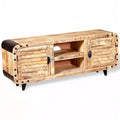 vidaXL Handmade TV Stand in Rough Mango Wood, 47.2x11.8x19.7, Featuring Ample Storage & Distinctive Wood Pattern, Ideal for Various Spaces