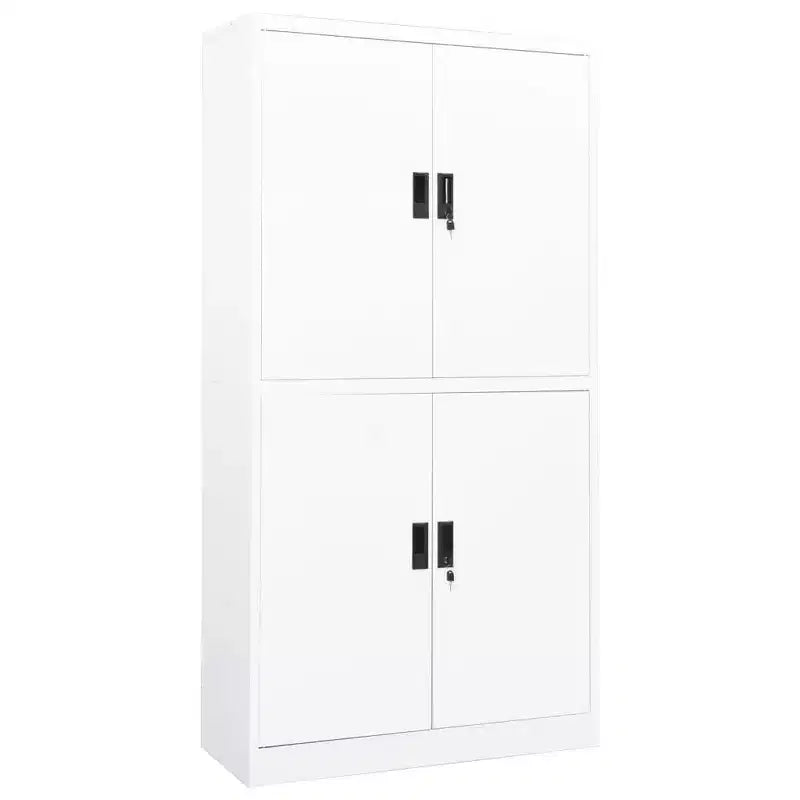 vidaXL Filing Cabinet Storage Metal Cabinet with Shelves for Home Office Steel - White