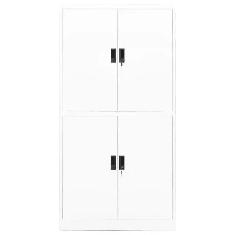 Meuble de Rangement en Métal avec Étagères pour Maison, Bureau - Acier Blanc