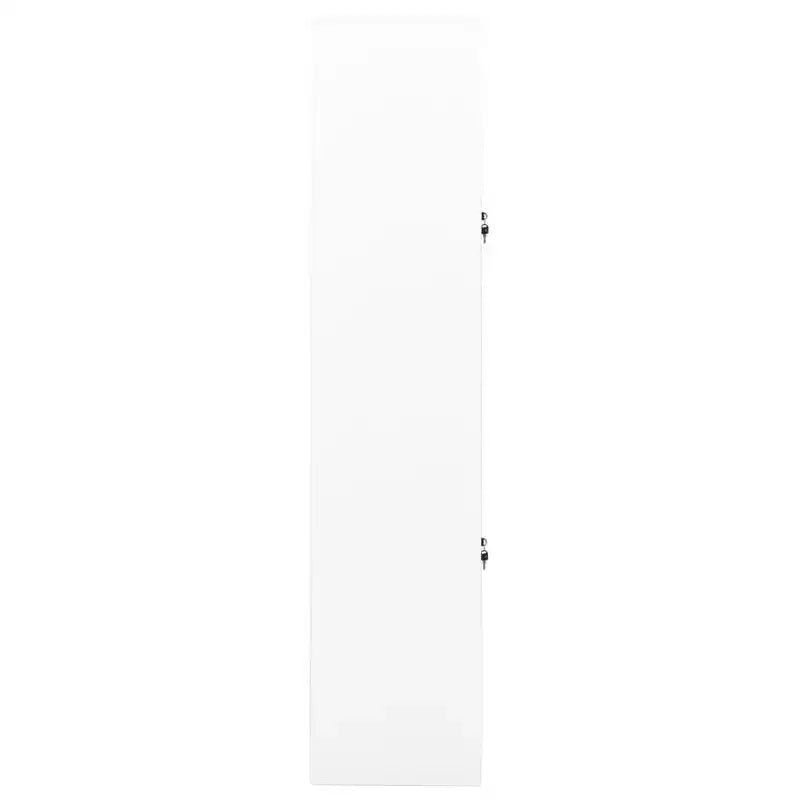 Meuble de Rangement en Métal avec Étagères pour Maison, Bureau - Acier Blanc