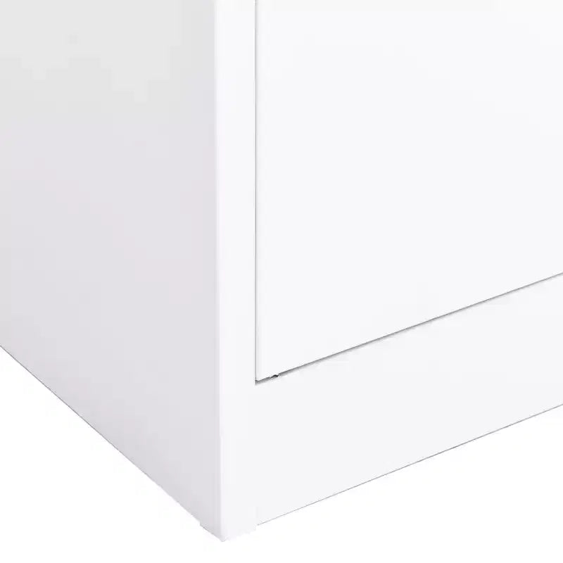 Meuble de Rangement en Métal avec Étagères pour Maison, Bureau - Acier Blanc