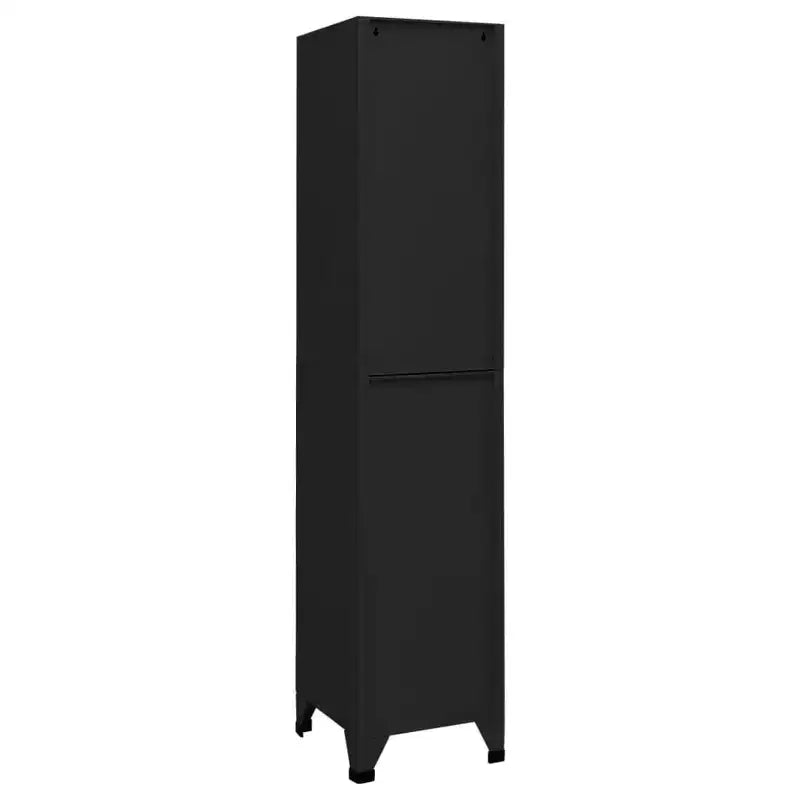 Armoire de rangement métallique – Moderne, verrouillable, ventilée, 5 compartiments et porte-étiquettes – Noir