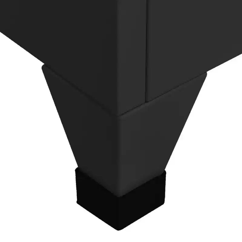 Armoire de rangement métallique – Moderne, verrouillable, ventilée, 5 compartiments et porte-étiquettes – Noir